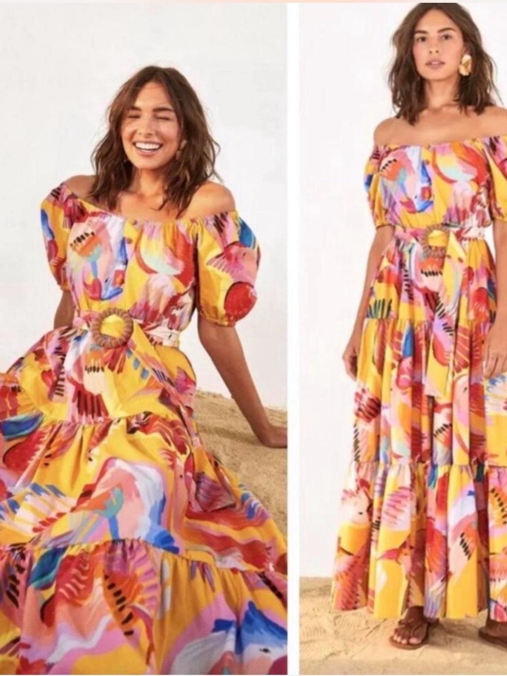 Farm Rio neon McCaw maxi dress size xl